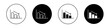 Chart arrow down icon set. decline downward chart vector symbol. stock trend downturn graph sign. negative economy bar Chart. stock market crash icon. cost or profit reduction in black color