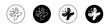 Butterfly icon set. simple flying butterfly insect vector symbol in black filled and outlined style.