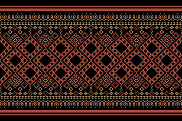 Beautiful vintage cross stitch traditional ethnic pattern.floral pixel art embroidery. Elegance background abstract Aztec beautiful seamless pattern for fabric,cloth,dress,carpet,curtain,sarong,batik.