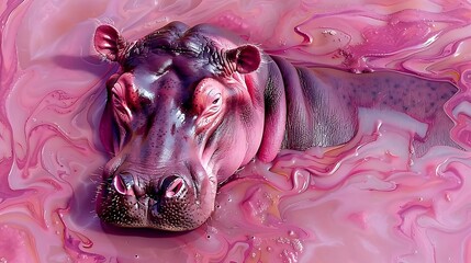 pink series hippo top view