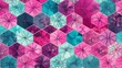Abstract Seamless mosaic bright Geometric Floral Hexagon Tiles Pattern.