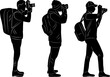 photographers silhouette on white background vector