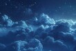 Night sky filled with clouds and stars. Suitable for backgrounds or astronomy concepts