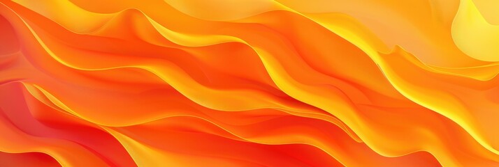 Wall Mural - Sunset Symphony: Abstract Wave Background in Orange Gradient