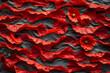 Tribute  sacrifice poppy petals arranged like ocean waves.