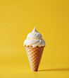 Tasty Ice cream in waffle cone
