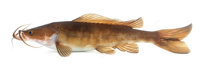 American Flathead Catfish - Isolated on White Background for Fishing and Catch Concepts