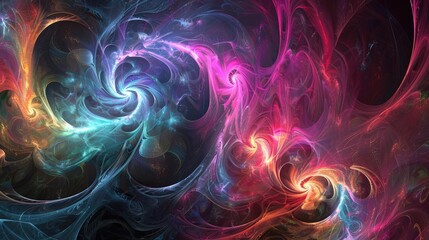 Poster - Computer generated digital fractal abstract background