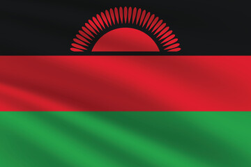 National Flag of Malawi. Malawi Flag. Waving Malawi flag. 
