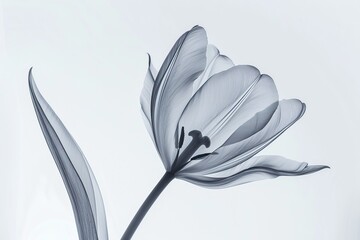 Wall Mural - Aesthetic botanical x-ray of tulip