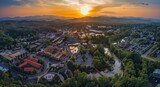 Fototapeta  - Discover Scenic Sevierville, Tennessee: A Historic Travel Destination with Stunning Aerial Views