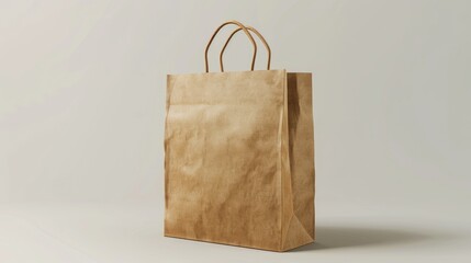 Wall Mural - 3D Brown Paper Bag, Realism in a Mockup