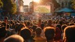 © Attasit - A diverse crowd gathering in a town square, united by their love for the game as they watch the match on a giant screen together