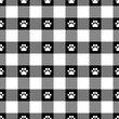 Paw print seamless pattern. Repeating cute plaid tartan color. Check design for prints. Repeated scottish madras fabric. Neutral wool lattice. Repeat abstract ekose pat woven. Vector illustration