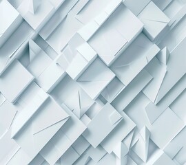 Sticker - A complex arrangement of white geometric shapes, giving an abstract, three-dimensional paper texture