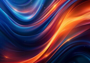 Canvas Print - An alluring digital artwork showcasing fiery waves with a mix of red, orange, and blue colors, giving a sense of warmth and energy