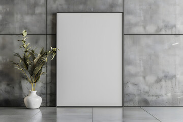 Wall Mural - White blank poster with frame mock-up. Generative Ai.