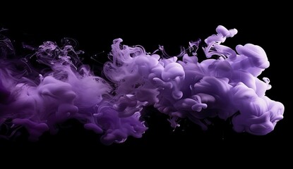 Canvas Print - A visually striking image of a dense, purple smoke cloud dispersing against a dark background with a mysterious vibe