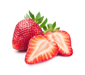 Wall Mural - Strawberry on white backgrounds