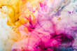 Dynamic Colorful Ink Swirls in Water