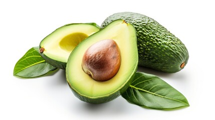 Artistic Avocado: Captivating Green Delight Isolated on White Background
