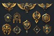© Ева Поликарпова - A collection of gold and black badges and emblems. Ideal for design projects
