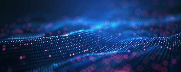 Wall Mural - Digital background perfect for tech processes, neural networks, artificial intelligence, data transfer and encryption, digital archives, sound and graphic presentations, science, education, etc.
