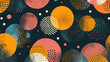 Colorful Abstract Pattern With Dots on Black Background