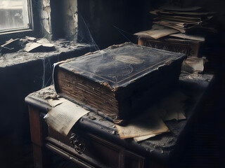 Wall Mural - Old books on a wooden table