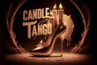 Enigmatic Candle Tango with Melting Wax on Elegant High Heel in Surreal Setting.