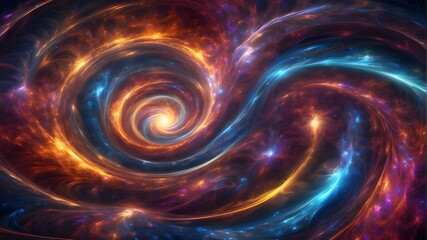 Wall Mural - The vivid vortex energy and cosmic spiral waves give the impression of dynamic motion and energy, implying a strong force that takes the observer on an exciting cosmic voyage.