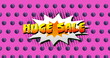 Image of huge sale text over retro vibrant pattern background