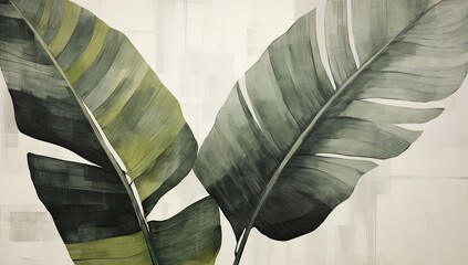 Wall Mural - Summer Paradise: Banana Leaves Creating a Lush Tropical Backdrop