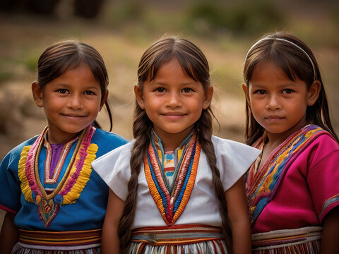 Peruvian Children in Traditional Clothes