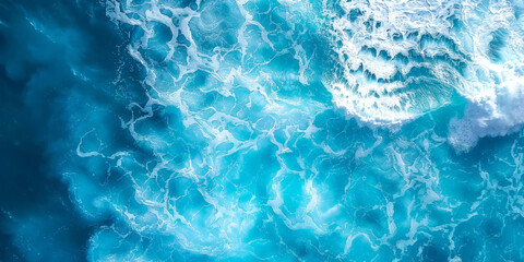 Wall Mural - surface waves on the beach, Blue sea surface, water wave surface, blue water wave, top view