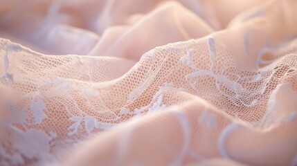 Wall Mural - the intricate lace patterns of delicate lace fabric, with soft focus dreamy