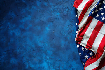 Wall Mural - Memorial Day honor displayed through an American flag on a steel blue background.