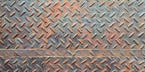 texture old rusted diamond plate background, old metal background , old  steel surface