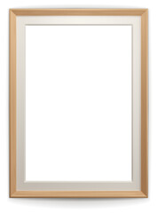 Sticker - Wooden modern frame isolated on white background. Realistic rectangle frames mockup. Classic Photo wooden frame. Wood borders set for painting, poster, photo gallery. 3d png illustration.