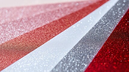 Poster - From above layout of pastel glitter cardboard sheets in brown white red and grey shiny shades : Generative AI