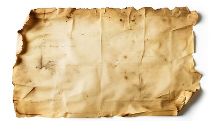 Aufkleber - Empty old yellowed paper layout for vintage photo or postcard isolated on white background : Generative AI