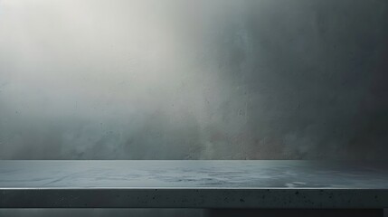 Leinwandbilder - perspective of polished concrete or cement floor shelf table for interior and display show products studio room gradient background : Generative AI