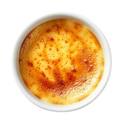 Creme brulee top view isolated on transparent background Remove png, pen tool