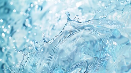 Poster - Water Layout surface with ripples Blue water transparent clear texture BackgroundCircle wave pattern water splash well free space display product banner Water Background : Generative AI