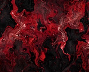 Wall Mural - Red and black background with abstract waves, swirls, and patterns