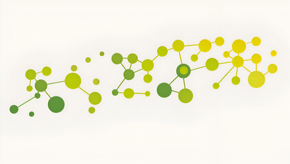 Wall Mural - a series of green and yellow circles are connected to each other in a line. the circles are all diff