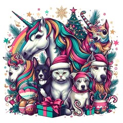 Many animals include dogs cats unicorns and unicorns art realistic photo has illustrative meaning illustrator.