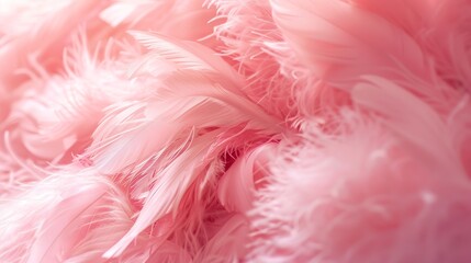 Poster - Fluffy cherry blossom pink feather fashion design background  Happy Valentine fuzzy textured soft focused photograph  Fashion Color Trends Spring Summer 2016 : Generative AI