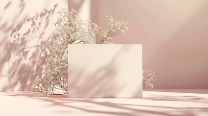Aufkleber - Blank paper card postcard mockup with copy space an aesthetic greeting holiday postcard floral template : Generative AI