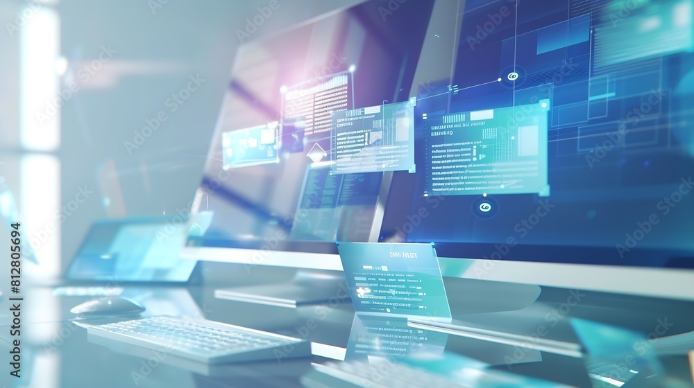 Website design digital advertising agency concept with computer display ...